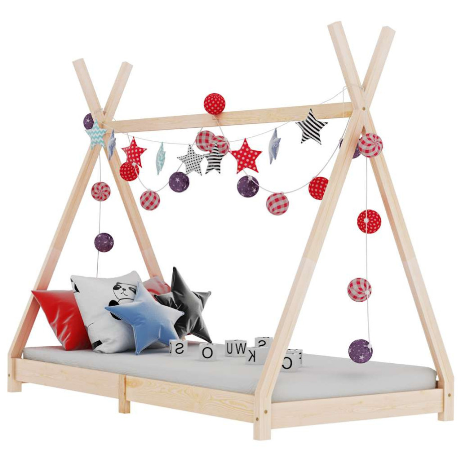 vidaXL Kinderbedframe massief grenenhout 70x140 cm afbeelding 1