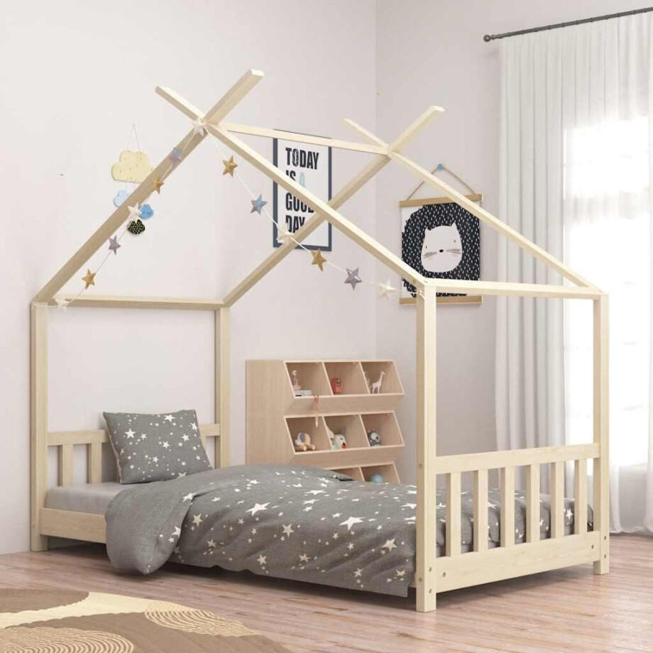 vidaXL Kinderbedframe massief grenenhout 70x140 cm vidaXL Kinderbedframe massief grenenhout 70x140 cm afbeelding 1