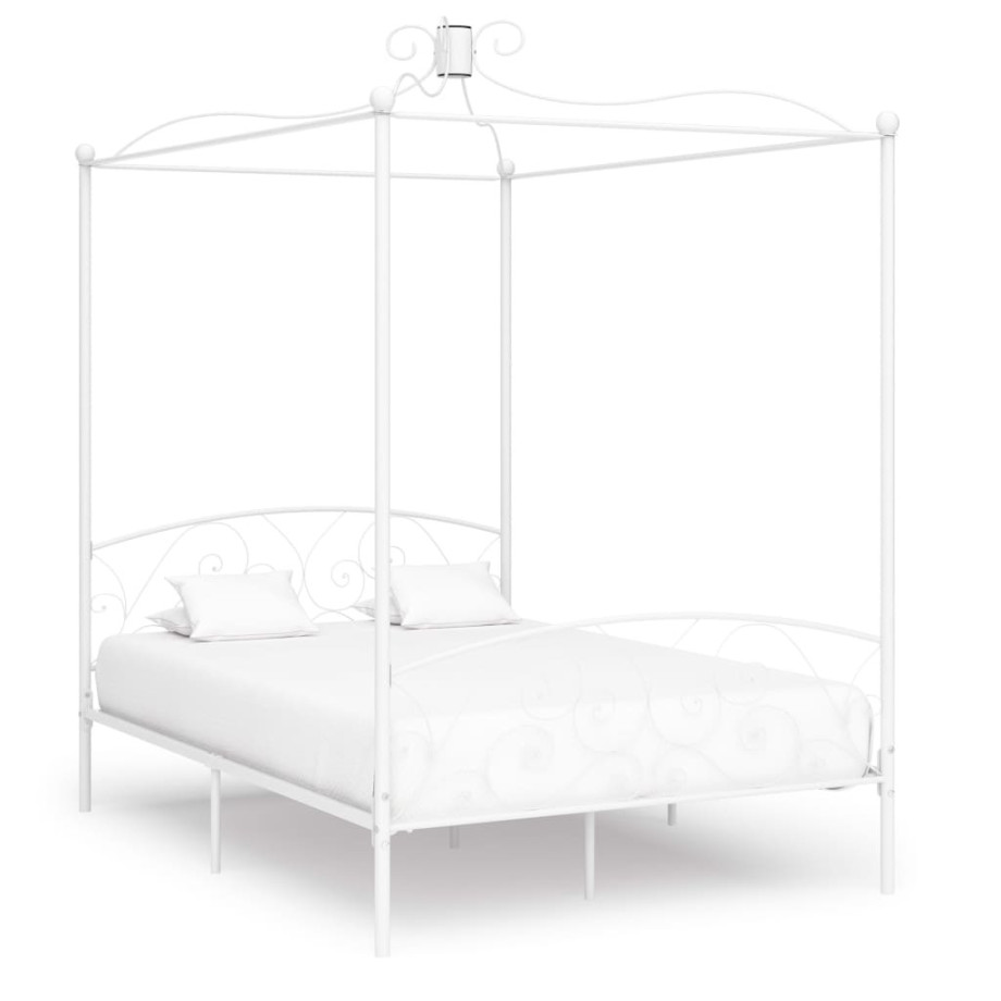 vidaXL Hemelbedframe metaal wit 120x200 cm afbeelding 1