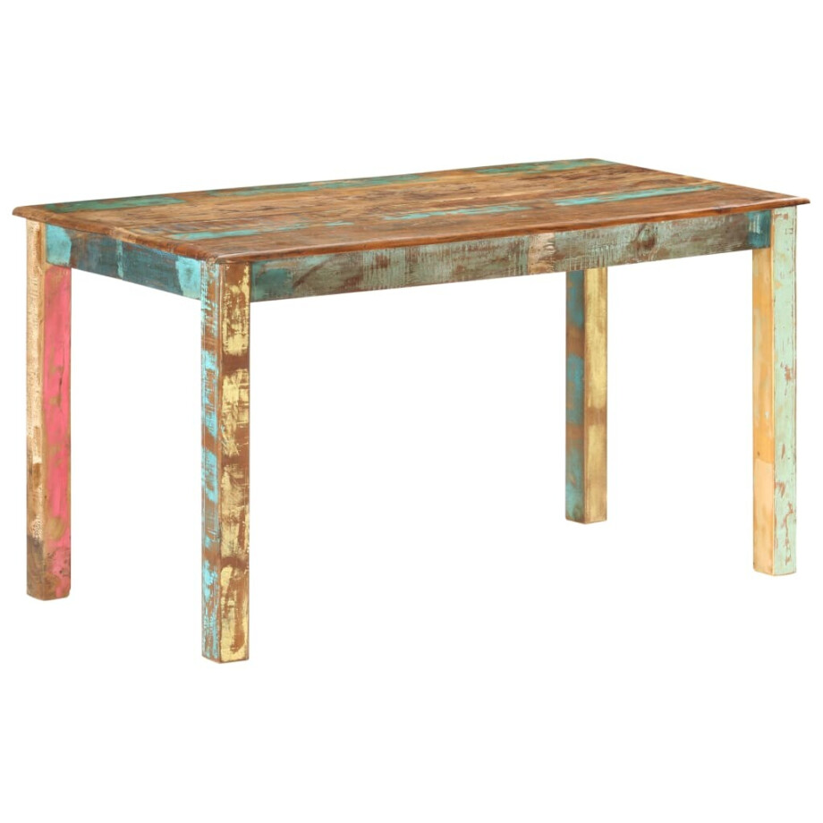 vidaXL Eettafel 140x70x76 cm massief gerecycled hout vidaXL Eettafel 140x70x76 cm massief gerecycled hout afbeelding 1