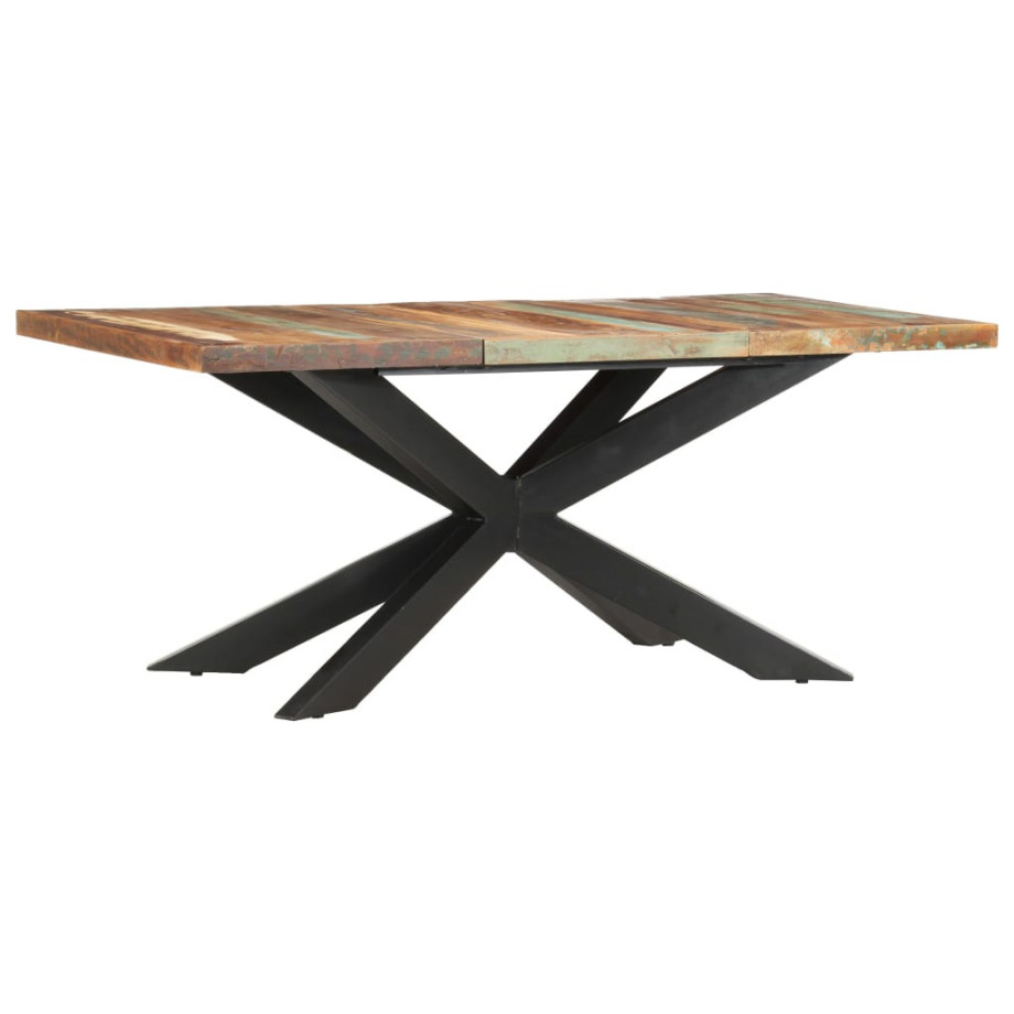 vidaXL Eettafel 180x90x76 cm massief gerecycled hout afbeelding 1