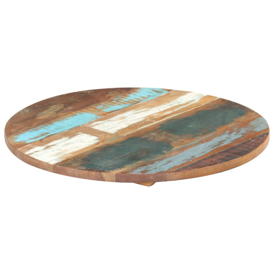 vidaXL Tafelblad rond 25-27 mm 50 cm massief gerecycled hout afbeelding 1
