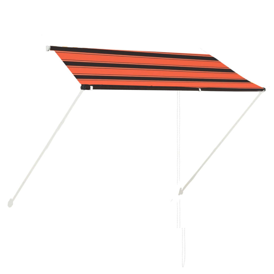 vidaXL Luifel uittrekbaar 250x150 cm oranje en bruin afbeelding 1