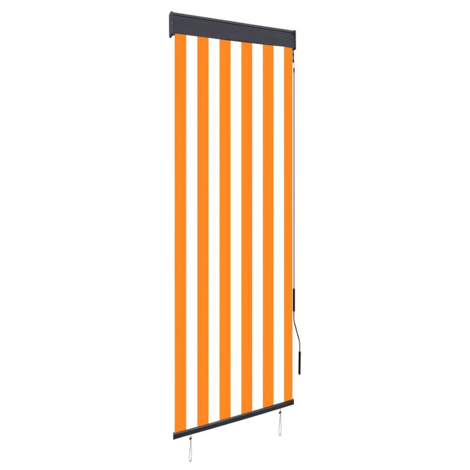 vidaXL Rolgordijn voor buiten 60x250 cm wit en oranje afbeelding 1