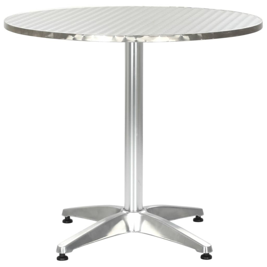 vidaXL Tuintafel 80x70 cm aluminium zilverkleurig afbeelding 1