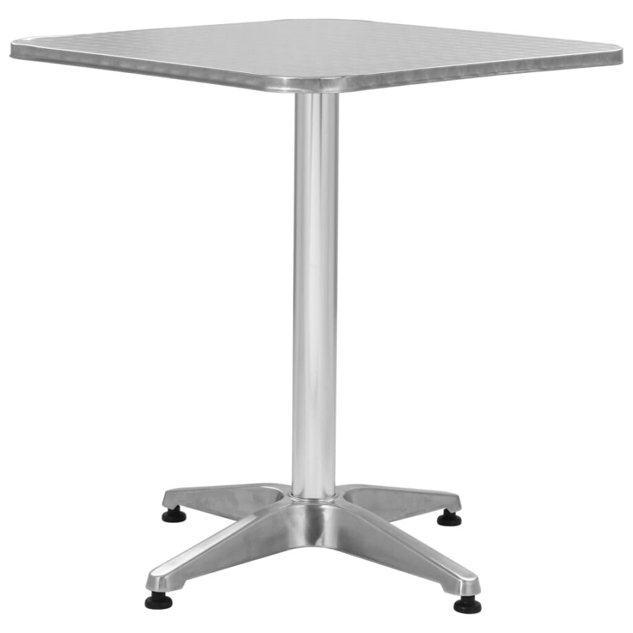 vidaXL Tuintafel 60x60x70 cm aluminium zilverkleurig afbeelding 1