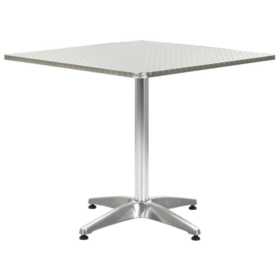 vidaXL Tuintafel 80x80x70 cm aluminium zilverkleurig afbeelding 1