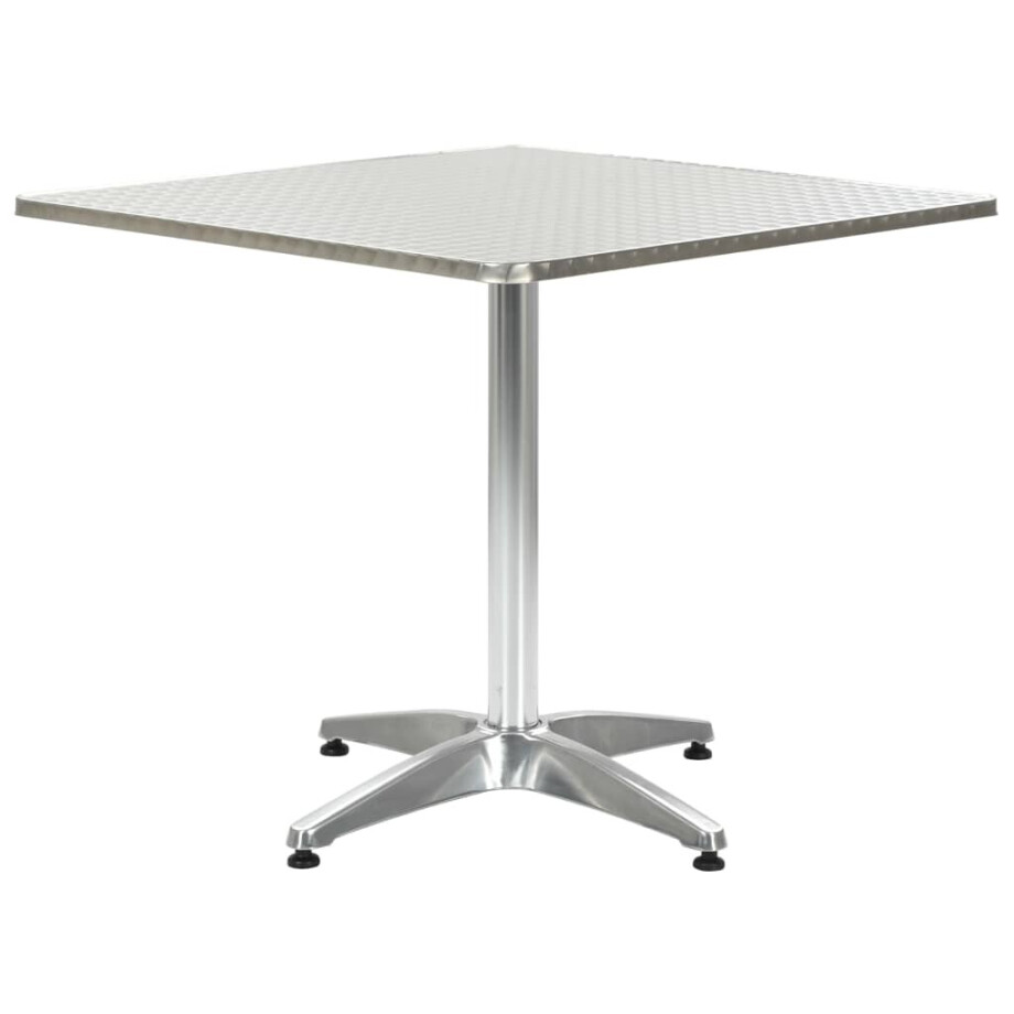 vidaXL Tuintafel 80x80x70 cm aluminium zilverkleurig afbeelding 1
