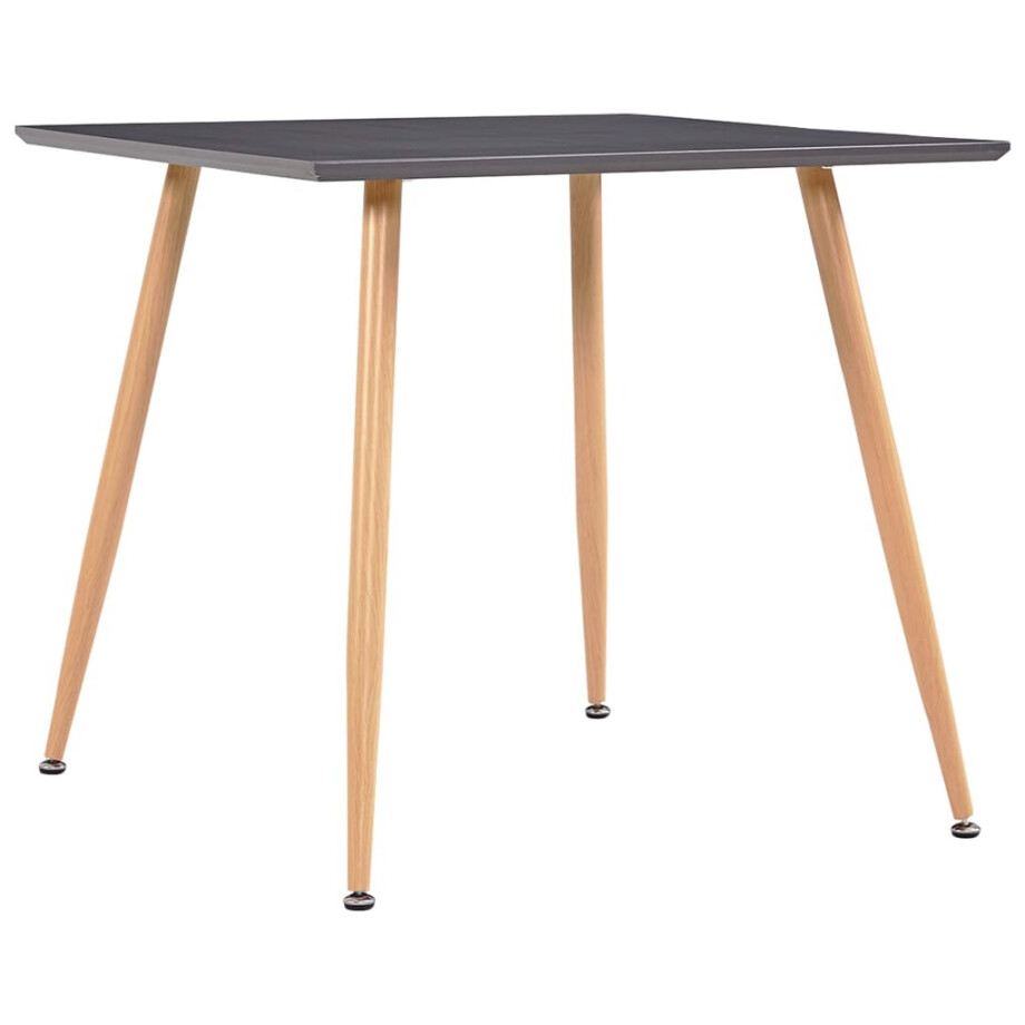 vidaXL Eettafel 80,5x80,5x73 cm MDF grijs en eikenkleurig afbeelding 1