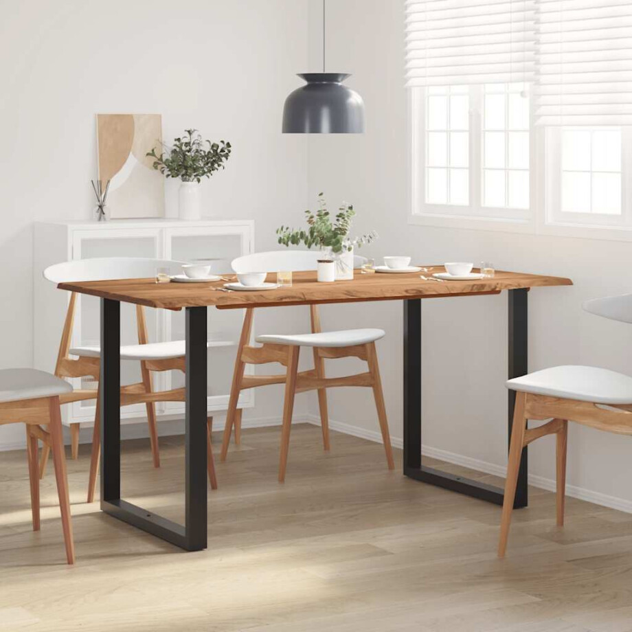 vidaXL Eettafel 154x80x76 cm massief acaciahout afbeelding 1