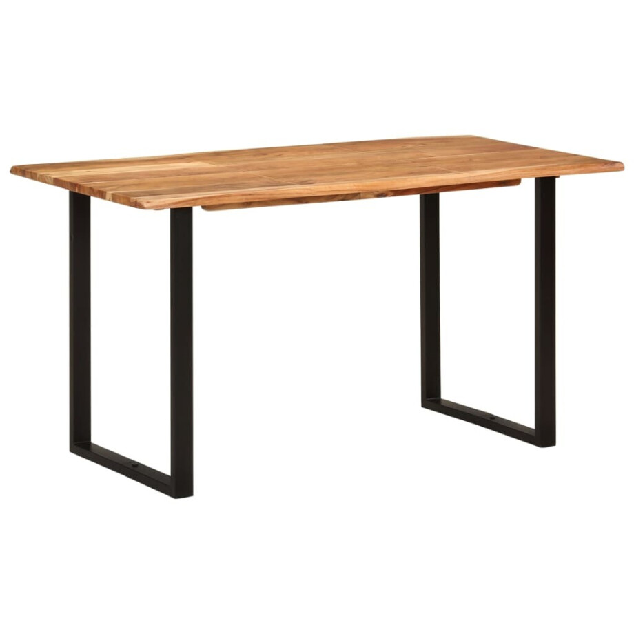 vidaXL Eettafel 140x70x76 cm massief acaciahout afbeelding 1
