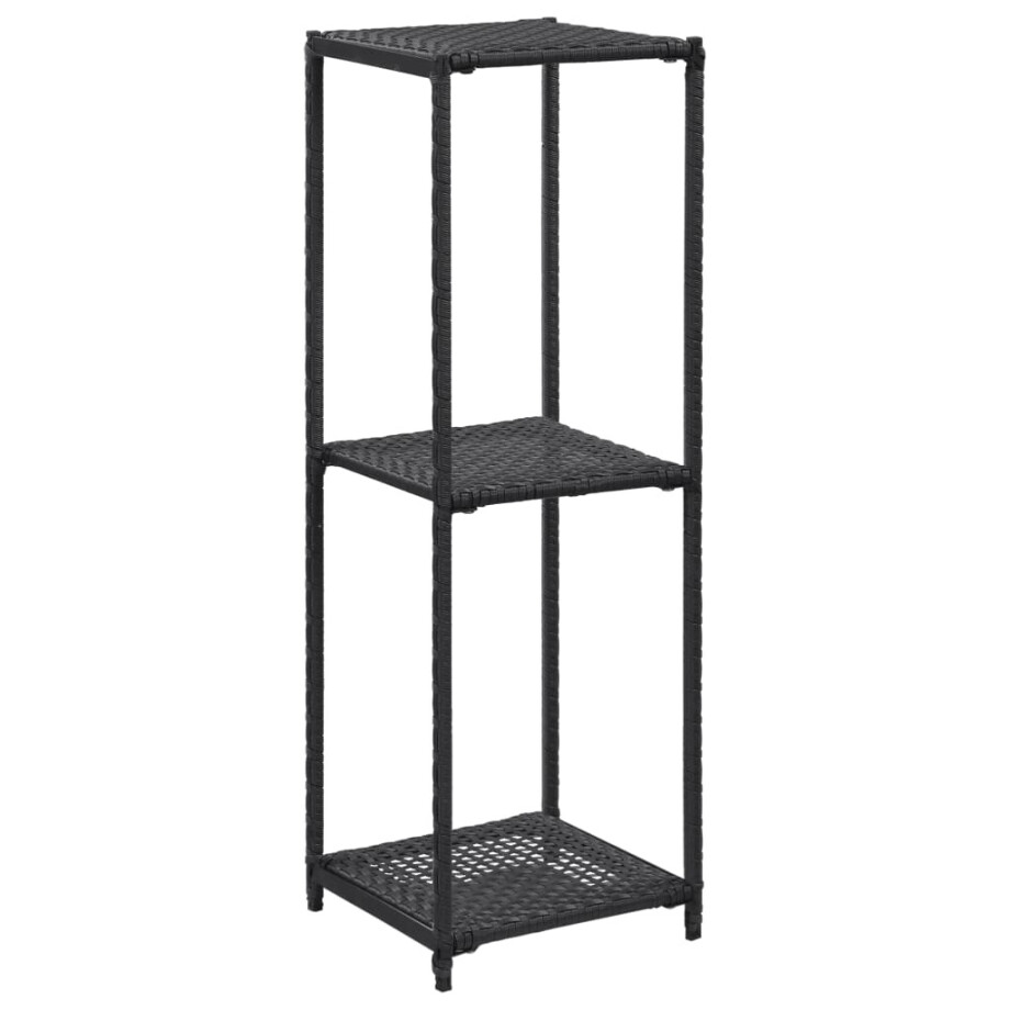 vidaXL Opbergrek 30x30x90 cm poly rattan zwart afbeelding 1