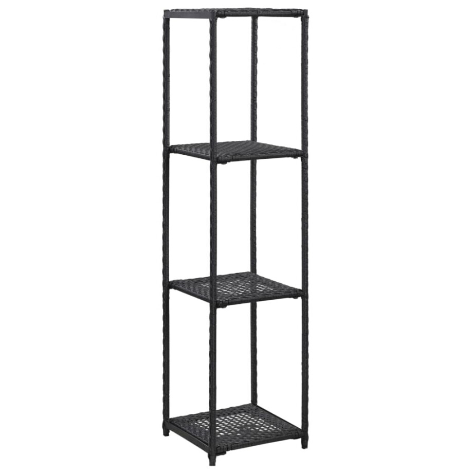 vidaXL Opbergrek 30x30x120 cm poly rattan zwart afbeelding 1