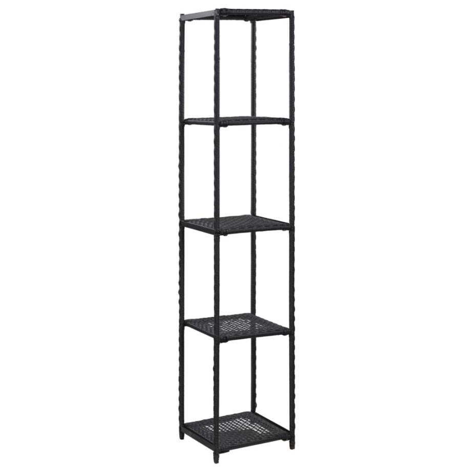 vidaXL Opbergrek 30x30x150 cm poly rattan zwart afbeelding 1