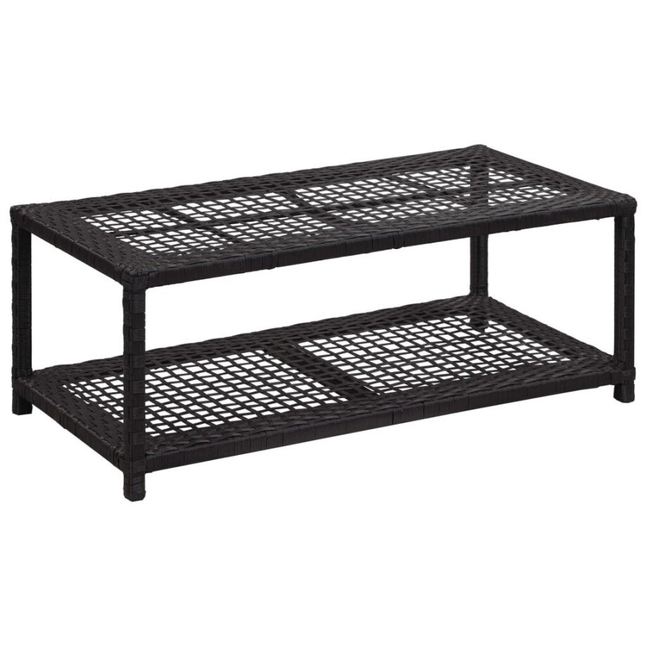 vidaXL Schoenenbank 80x40x30 cm poly rattan zwart vidaXL Schoenenbank 80x40x30 cm poly rattan zwart afbeelding 1