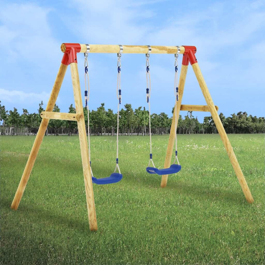 vidaXL Schommelset 230x130x166 cm grenenhout afbeelding 1