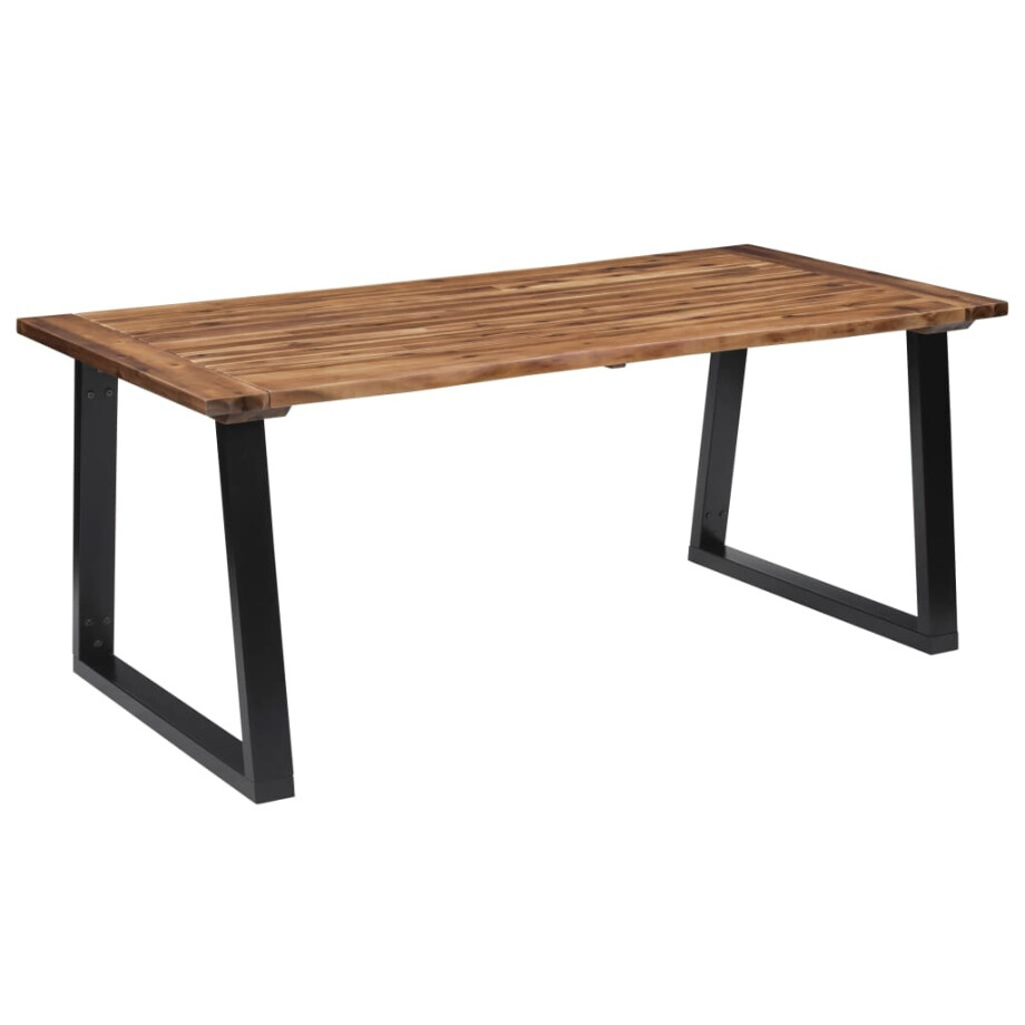 vidaXL Eettafel 180x90cm massief acaciahout afbeelding 1