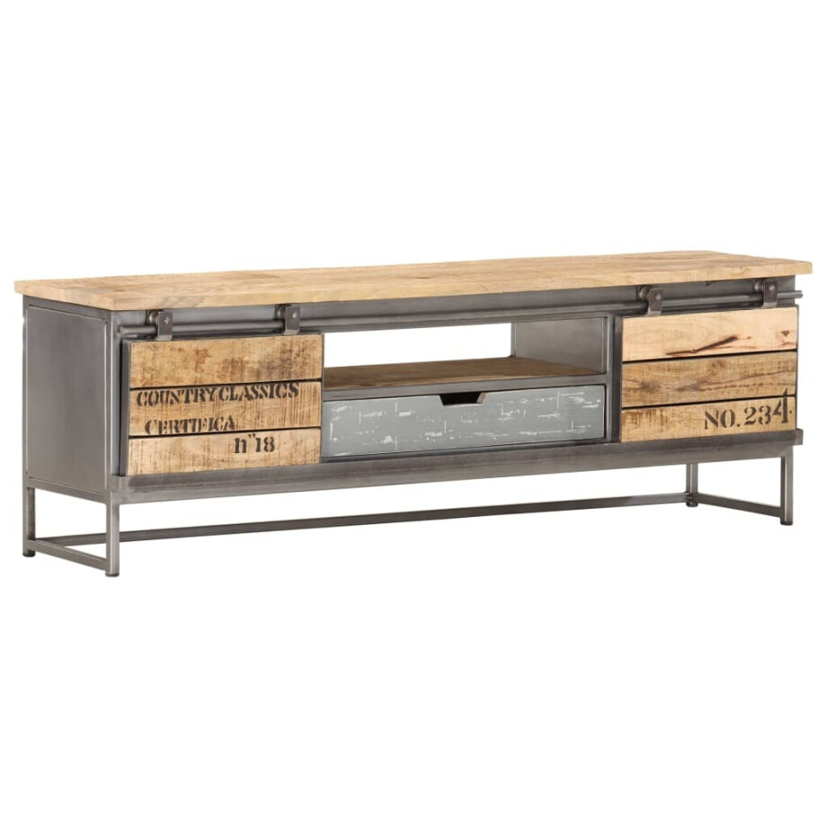 vidaXL Tv-meubel 120x30x40 cm massief mangohout afbeelding 1