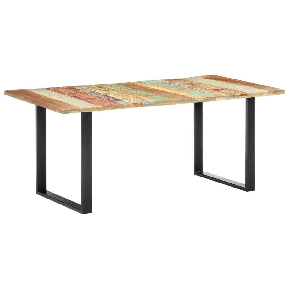 vidaXL Eettafel 180x90x76 cm massief gerecycled hout afbeelding 1