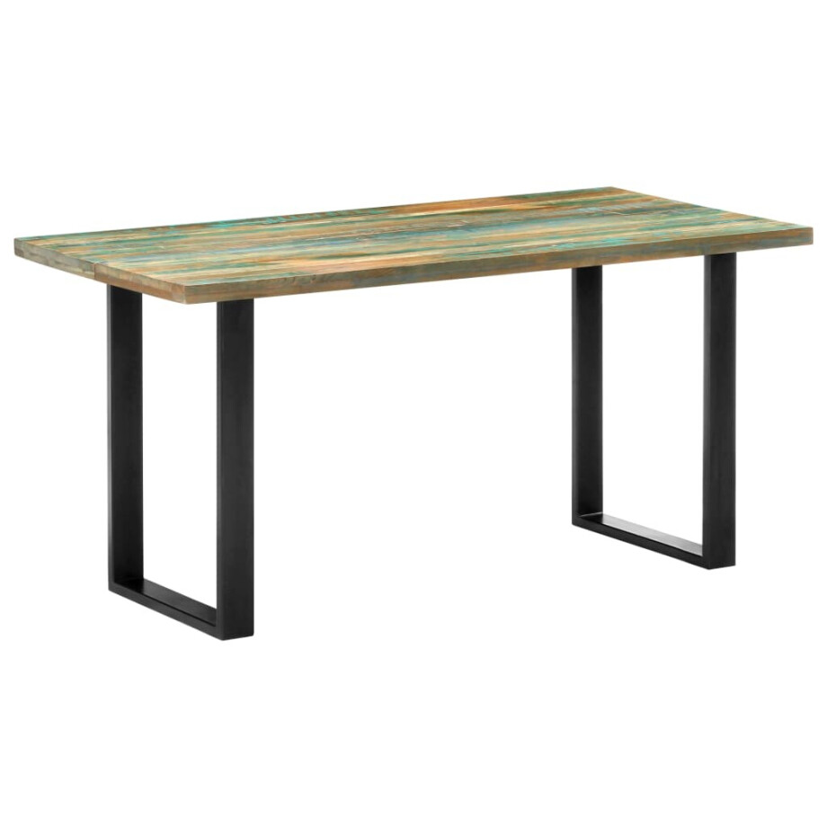 vidaXL Eettafel 160x80x75 cm massief gerecycled hout vidaXL Eettafel 160x80x75 cm massief gerecycled hout afbeelding 1