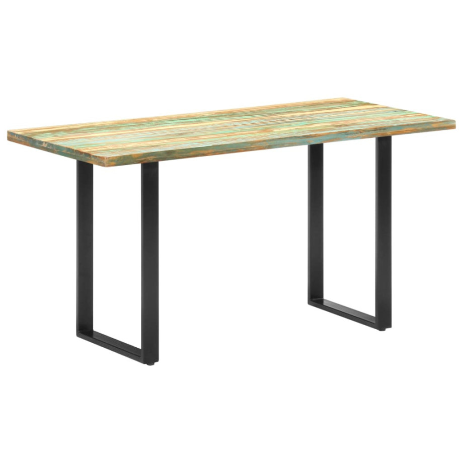 vidaXL Eettafel 140x70x76 cm massief gerecycled hout afbeelding 1