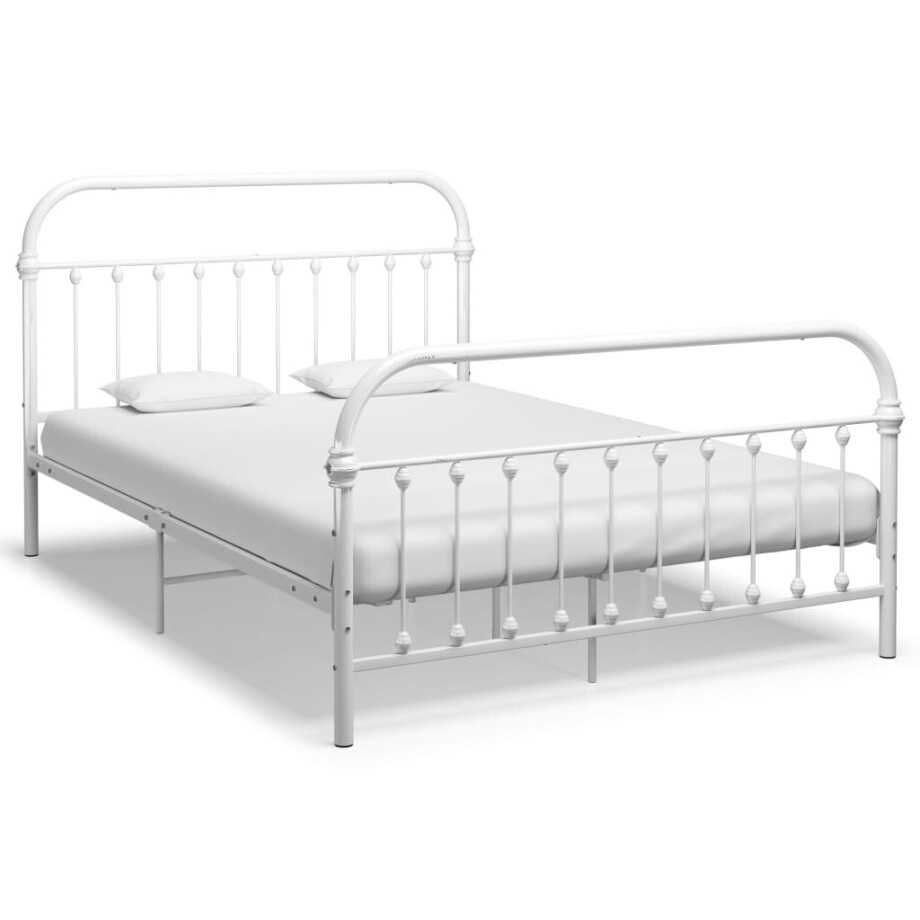 vidaXL Bedframe metaal wit 140x200 cm afbeelding 1