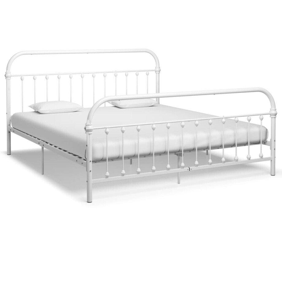 vidaXL Bedframe metaal wit 180x200 cm afbeelding 1