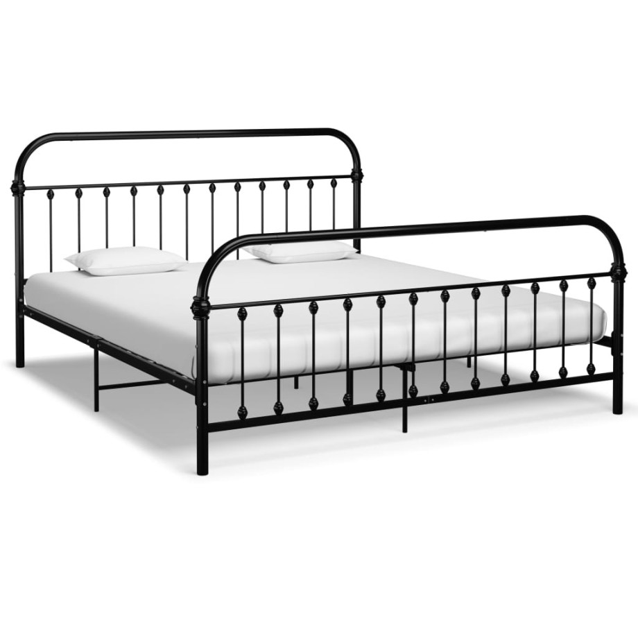 vidaXL Bedframe metaal zwart 180x200 cm afbeelding 1