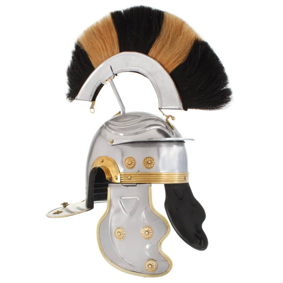 vidaXL Soldatenhelm Romeins replica LARP staal zilverkleurig vidaXL Soldatenhelm Romeins replica LARP staal zilverkleurig afbeelding