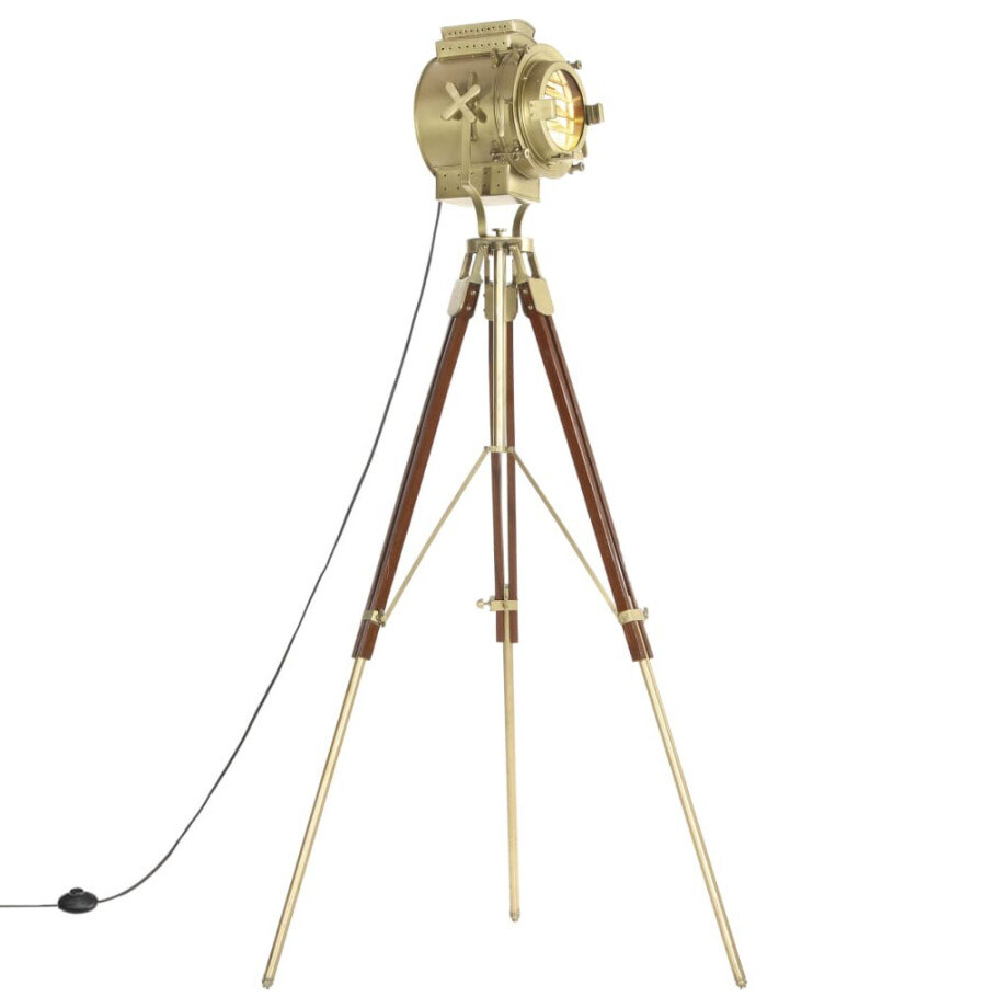 vidaXL Vloerlamp driepoot 193 cm massief mangohout vidaXL Vloerlamp driepoot 193 cm massief mangohout afbeelding 1