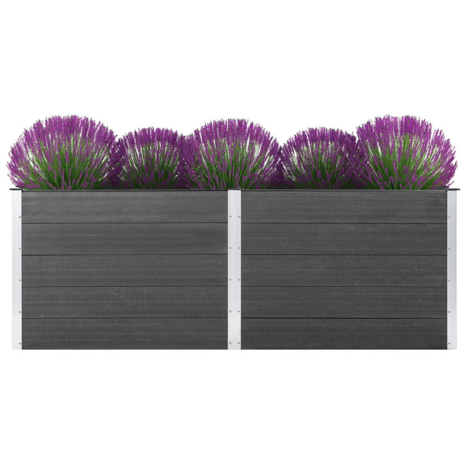 vidaXL Plantenbak verhoogd 250x50x91 cm HKC grijs afbeelding 1