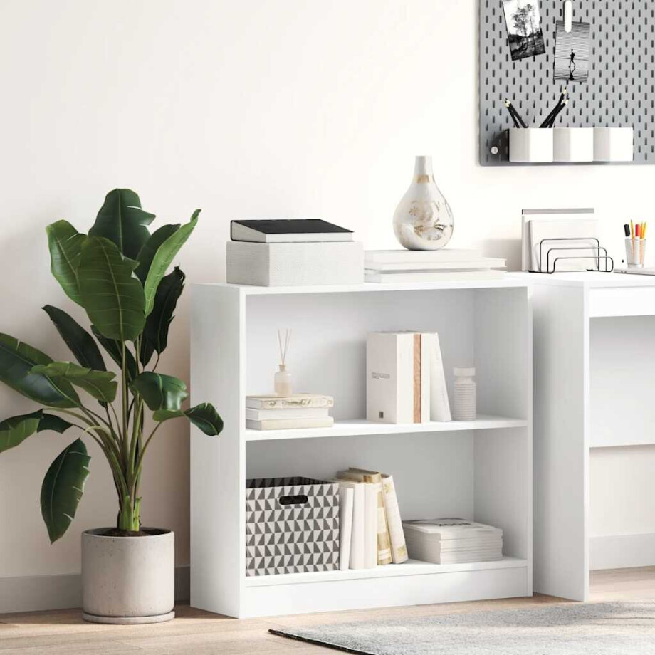vidaXL Boekenkast 80x24x75 cm bewerkt hout wit afbeelding 1
