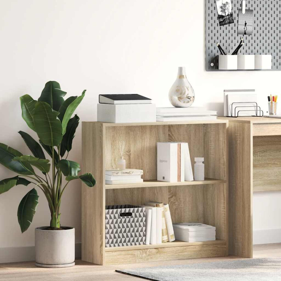 vidaXL Boekenkast 80x24x75 cm bewerkt hout sonoma eikenkleurig afbeelding 1