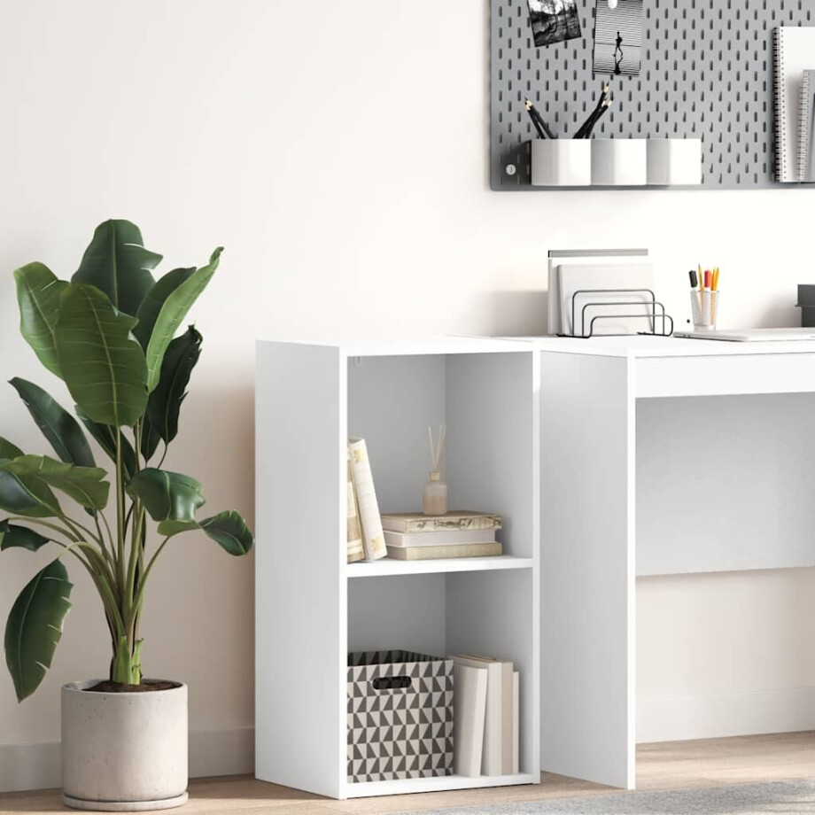 vidaXL Boekenkast 40x30x76,5 cm bewerkt hout wit afbeelding 1