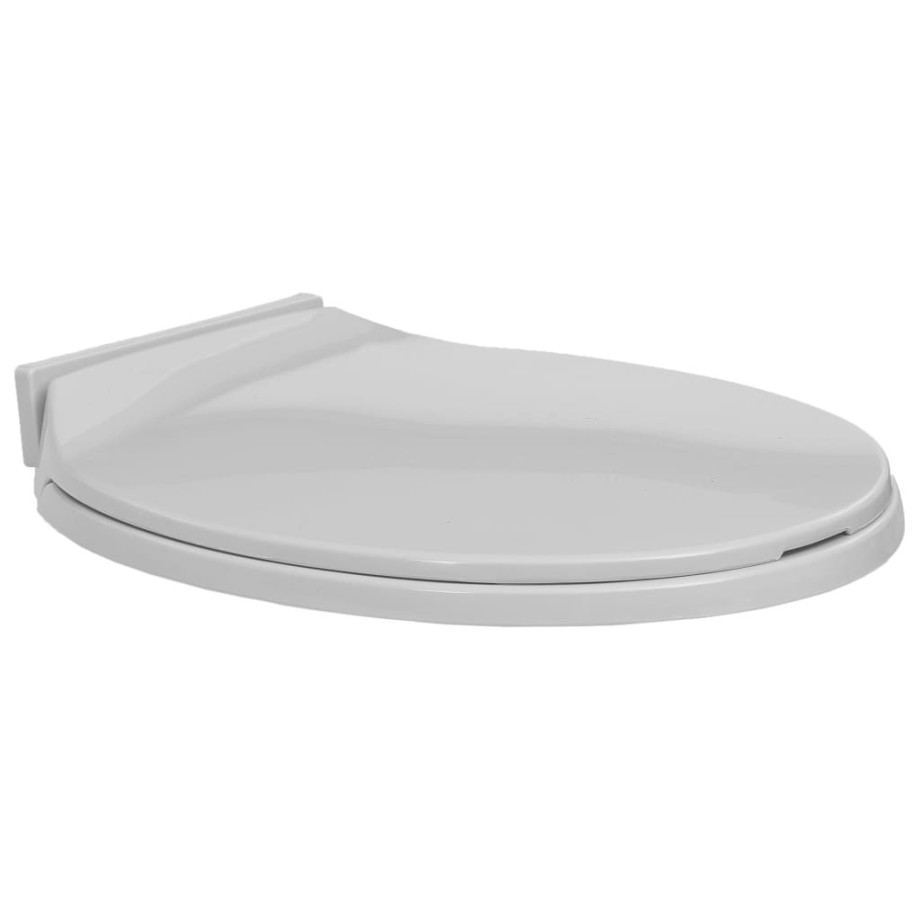vidaXL Toiletbril soft-close ovaal lichtgrijs afbeelding 1