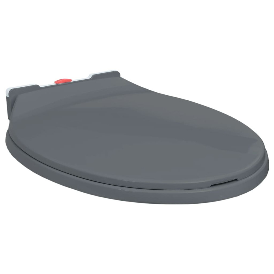vidaXL Toiletbril soft-close en quick-release ovaal grijs afbeelding 1
