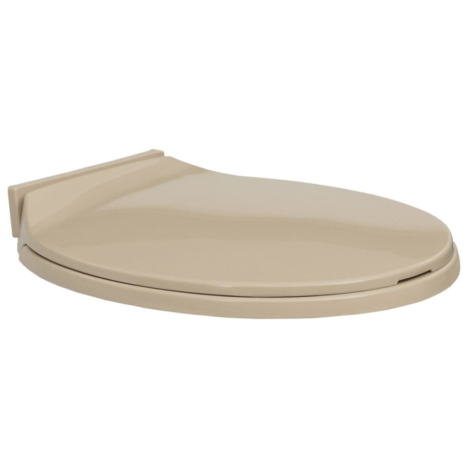 vidaXL Toiletbril soft-close ovaal beige afbeelding 1