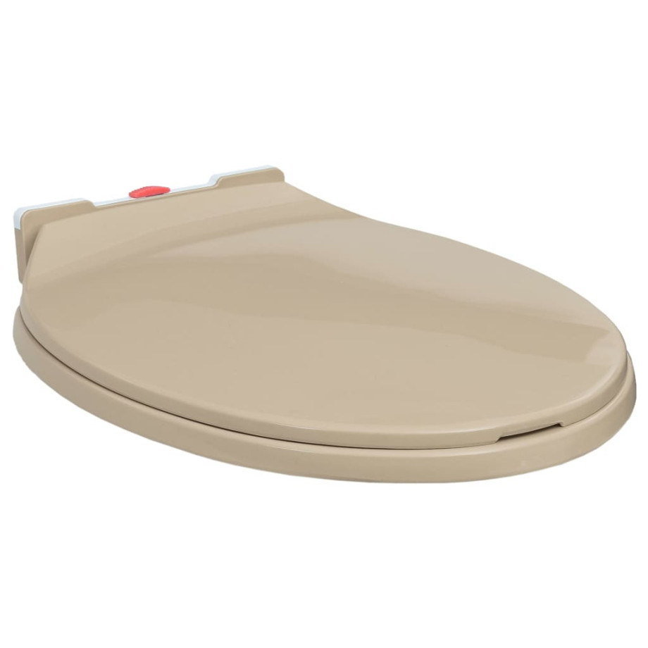 vidaXL Toiletbril soft-close en quick-release ovaal beige afbeelding 1