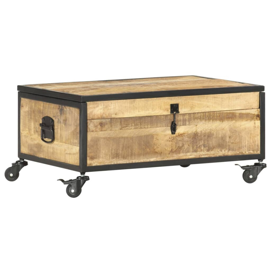 vidaXL Salontafel 70x50x33 cm massief mangohout afbeelding 1