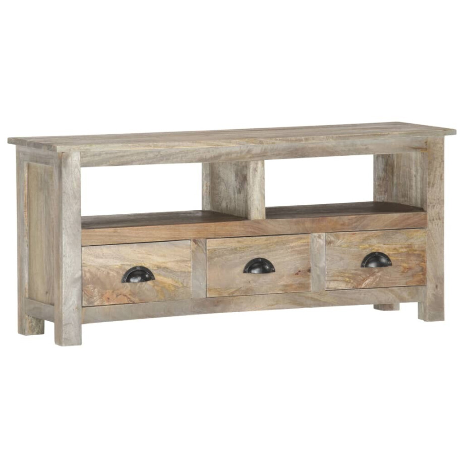 vidaXL Tv-meubel 110x30x50 cm massief mangohout vidaXL Tv-meubel 110x30x50 cm massief mangohout afbeelding 1