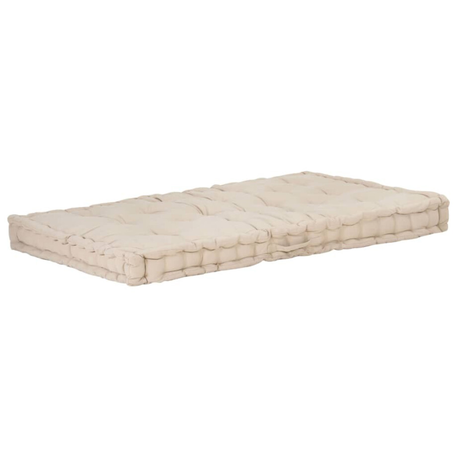 vidaXL Palletvloerkussen 120x80x10 cm katoen beige vidaXL Palletvloerkussen 120x80x10 cm katoen beige afbeelding 1