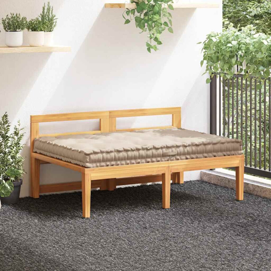 vidaXL Palletvloerkussen 120x80x10 cm katoen beige afbeelding 1