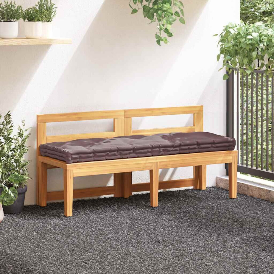 vidaXL Palletvloerkussen 120x40x7 cm katoen taupe afbeelding 1