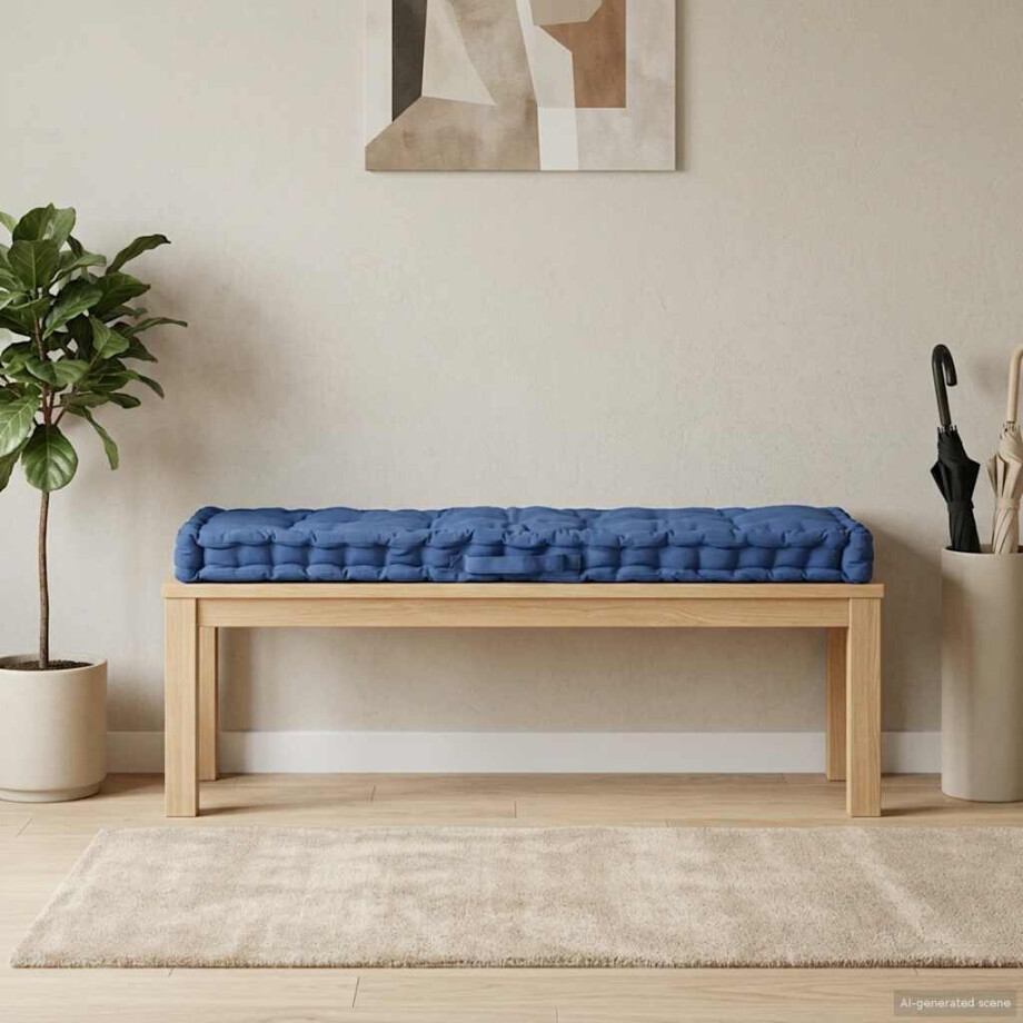 vidaXL Palletvloerkussen 120x40x7 cm katoen lichtblauw vidaXL Palletvloerkussen 120x40x7 cm katoen lichtblauw afbeelding 1