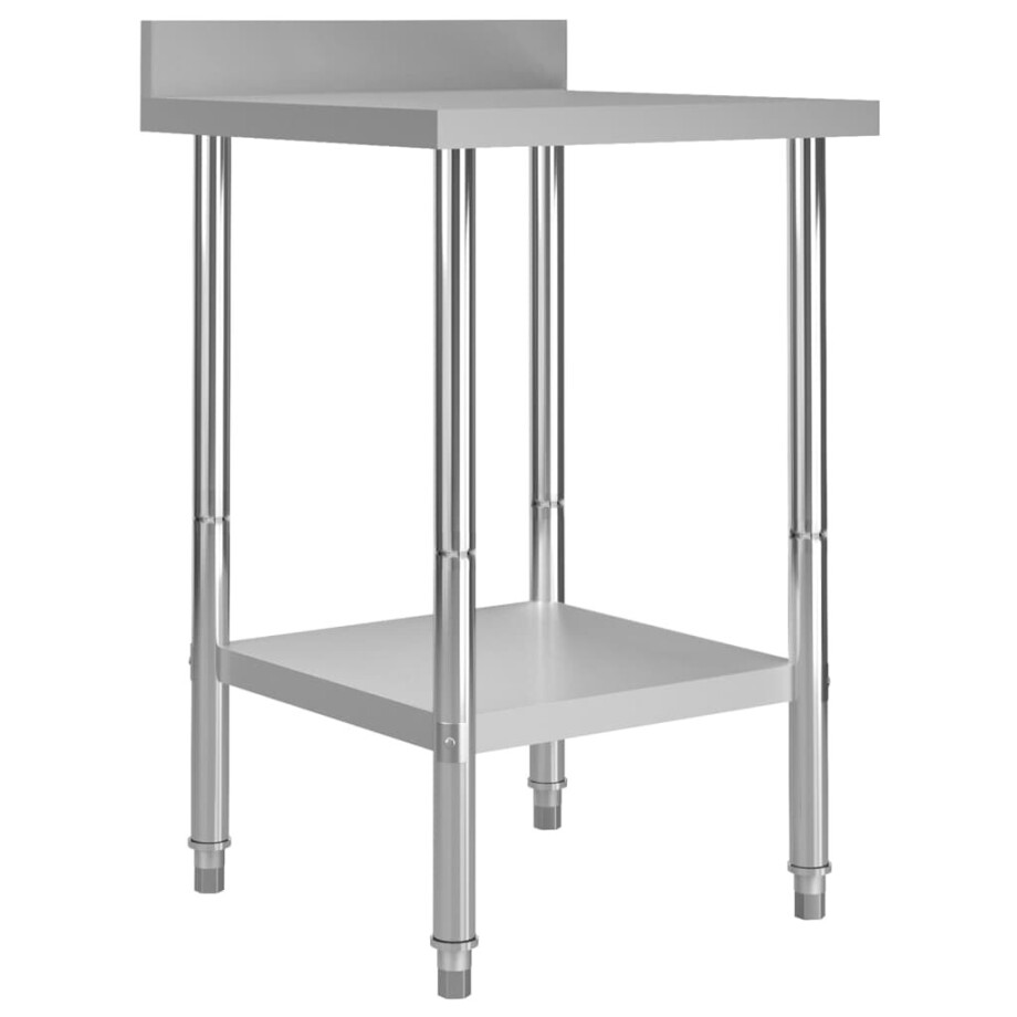 vidaXL Keukenwerktafel met spatscherm 60x60x93 cm roestvrij staal afbeelding 