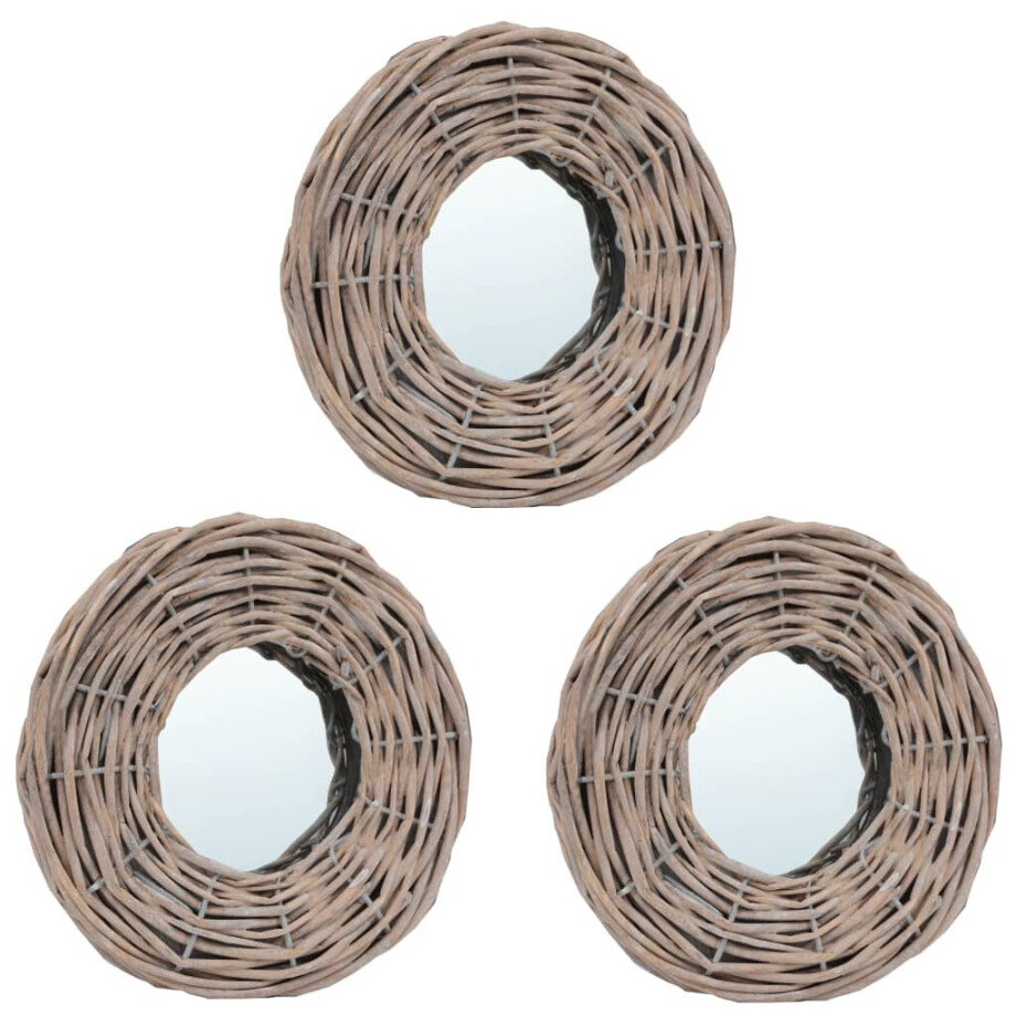 vidaXL Spiegels 3 st 15 cm wicker afbeelding 1