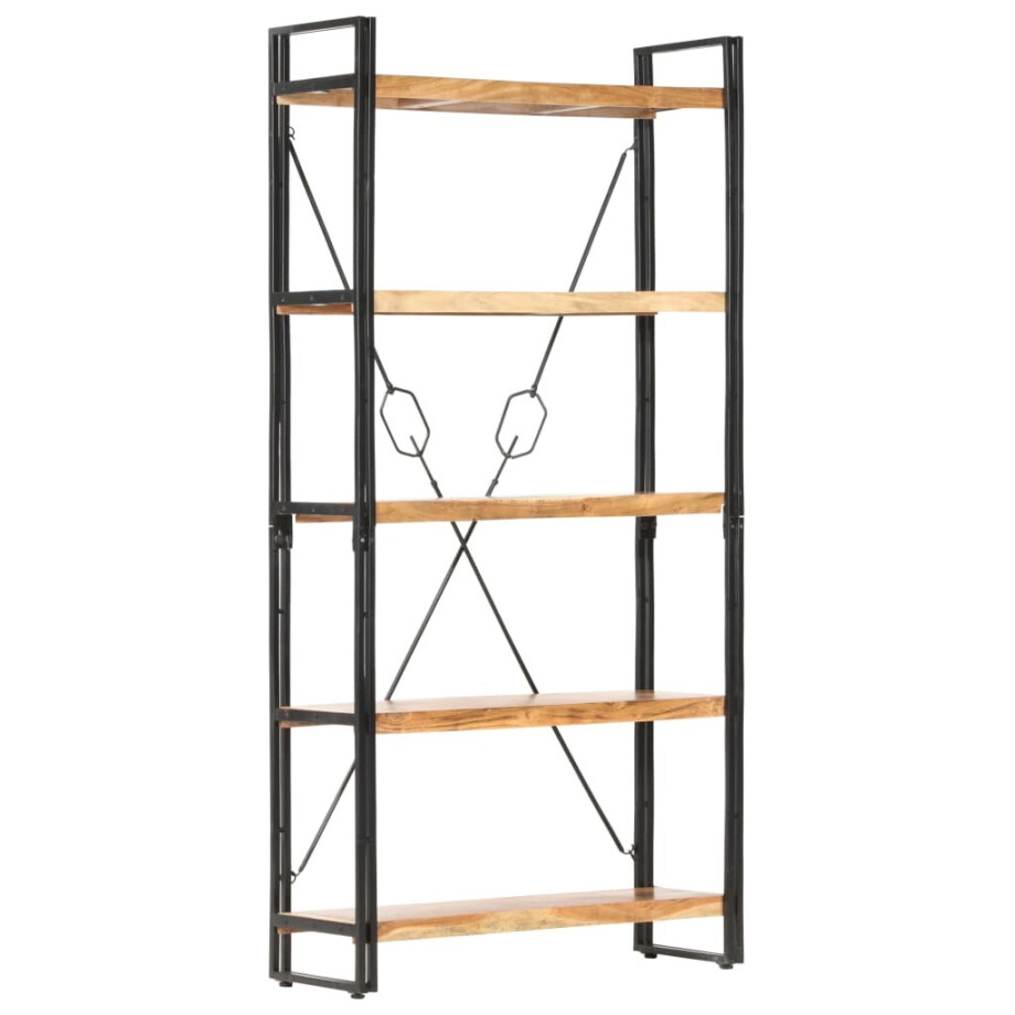 vidaXL Boekenkast met 5 schappen 90x30x180 cm massief acaciahout afbeelding 1