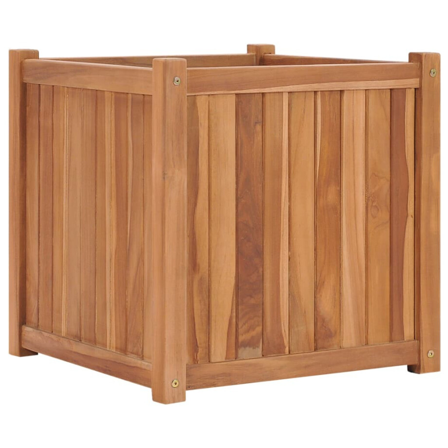 vidaXL Plantenbak verhoogd 50x50x50 cm massief teakhout afbeelding 1