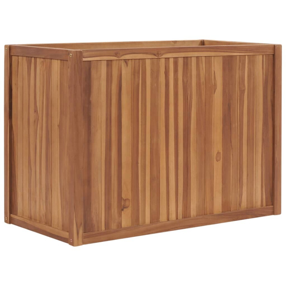 vidaXL Plantenbak verhoogd 100x50x70 cm massief teakhout afbeelding 1