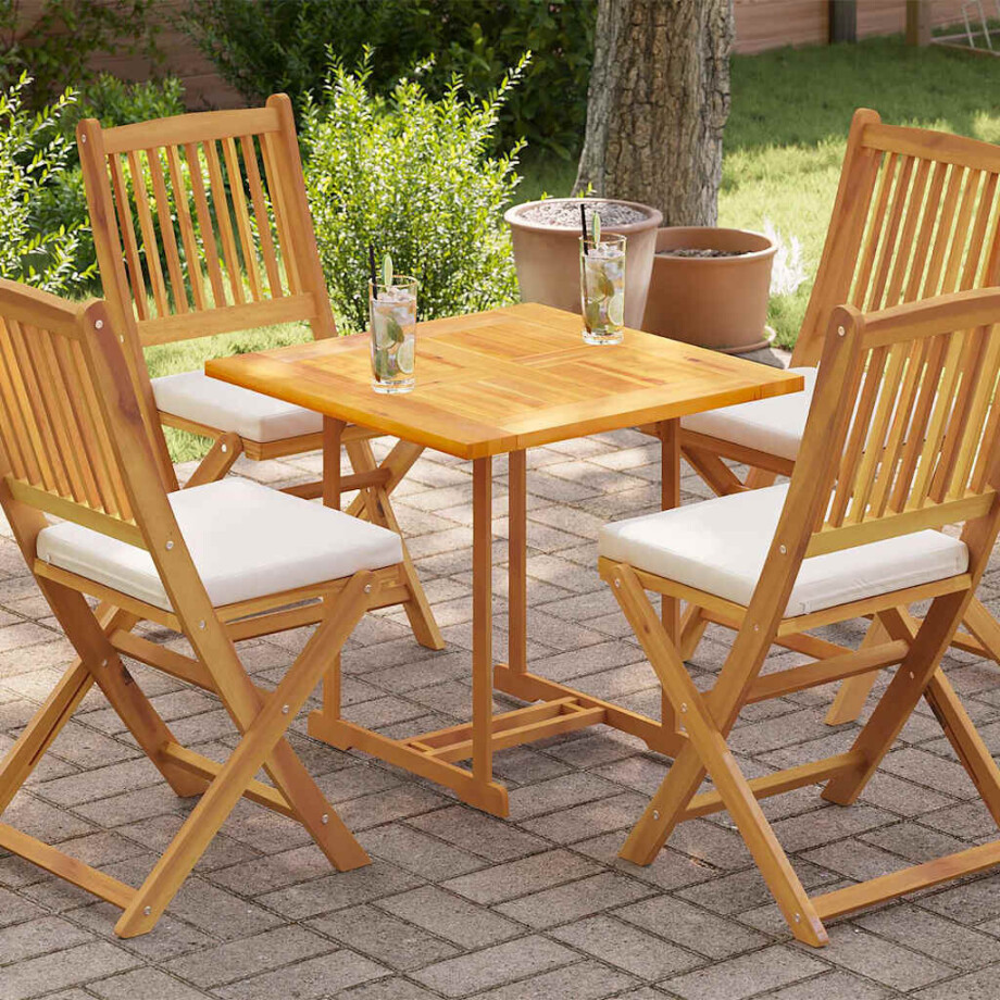 vidaXL Tafelblad 70x70x2,5 cm massief teakhout afbeelding 1